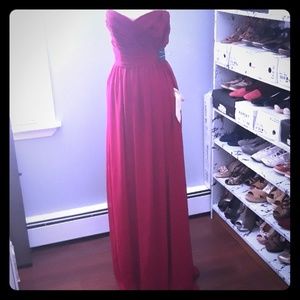 Red long dress
